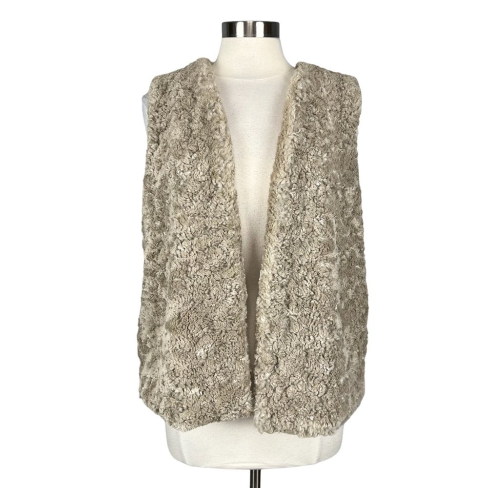 Mystree Taupe Faux Fur Vest